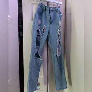 Ripped mom jeans